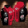 Kansas City Chiefs Skull 3D Hoodie, NFL Hoodie