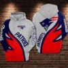 NFL New England Patriots Logo 3D Hoodie 8, NFL Hoodie