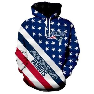 New England Patriots American Flag All Over Print Hoodie, NFL Hoodie