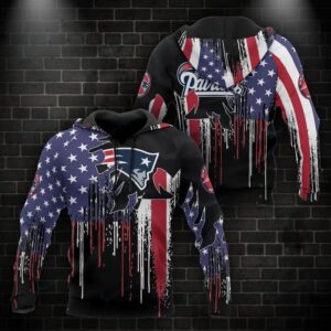 New England Patriots American Flag NFL 3D Hoodie, NFL Hoodie