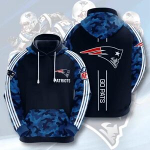 New England Patriots Camo 3D Hoodie, NFL Hoodie