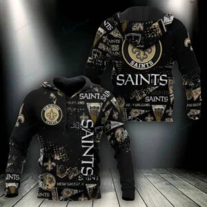 NFL New Orleans Saints Logo 3D Hoodie 3, NFL Hoodie