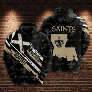 NFL New Orleans Saints Logo 3D Hoodie 5, NFL Hoodie