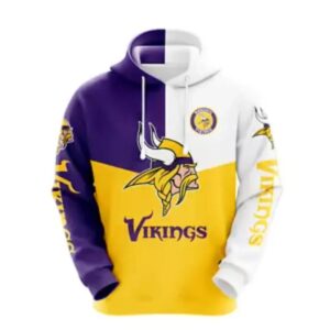 NFl Minnesota Vikings Logo 3D Hoodie 7, NFL Hoodie