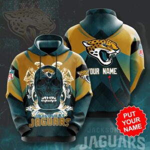 Personalized Skull Floral Jacksonville Jaguars Custom Name 3D Hoodie, NFL Hoodie