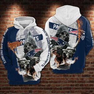 New England Patriots Skull Death Hold Logo Patriots 3D Hoodie, NFL Hoodie