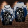 New England Patriots Skull Pharaoh 3D Hoodie, NFL Hoodie