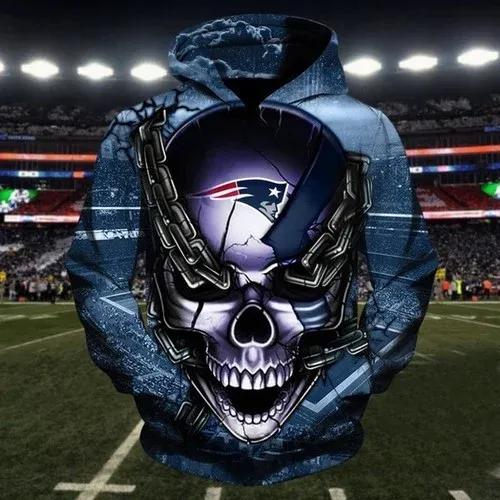 New England Patriots Team Skull 3D Hoodie, NFL Hoodie New England Patriots Team Skull 3D Hoodie, NFL Hoodie