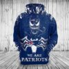 New England Patriots Venom Skull We Are Patriots 3D Hoodie, NFL Hoodie