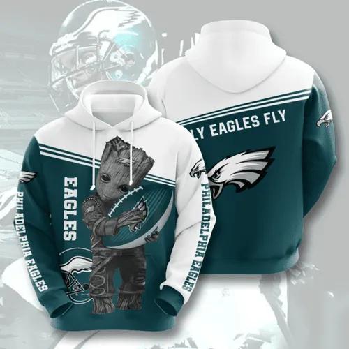 Philadelphia Eagles Baby Groot 3D Hoodie, NFL Hoodie Philadelphia Eagles Baby Groot 3D Hoodie, NFL Hoodie