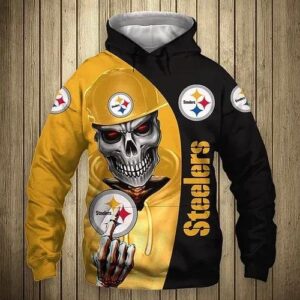 Pittsburgh Steelers Skeleton Hip Hop 3D Hoodie, NFL Hoodie