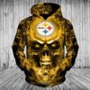 Pittsburgh Steelers Skull Fire 3D Hoodie, NFL Hoodie