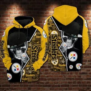 Pittsburgh Steelers Skull Hip Hop 3D Hoodie, NFL Hoodie