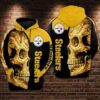 Pittsburgh Steelers Skull Hoodie 1, NFL Hoodie