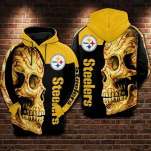 Pittsburgh Steelers Skull Hoodie 1, NFL Hoodie