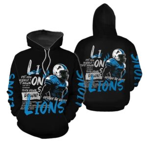 Retro Detroit Lions Football Hoodie, NFL Hoodie
