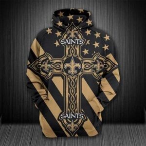 New Orleans Saints Celtic Cross 3D Hoodie, NFL Hoodie