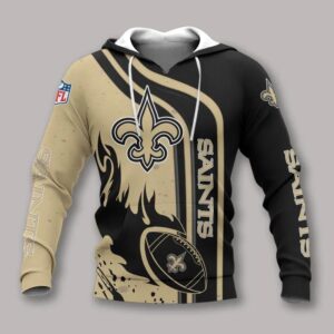 New Orleans Saints Fire Ball All Over Print Hoodie, NFL Hoodie