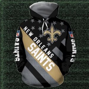 New Orleans Saints Flag 3D Hoodie, NFL Hoodie