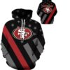 San Francisco 49ers American Flag Black NFL 3D Hoodie, NFL Hoodie