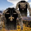 New Orleans Saints Personalized Hunting Camo 3D Hoodie, NFL Hoodie