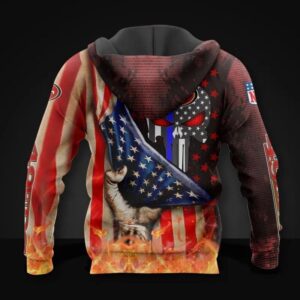 San Francisco 49ers American Flag Skull All Over Print Hoodie, NFL Hoodie