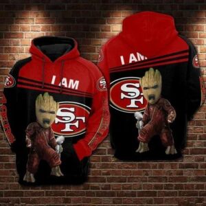 San Francisco 49ers Baby Groot 3D Hoodie, NFL Hoodie