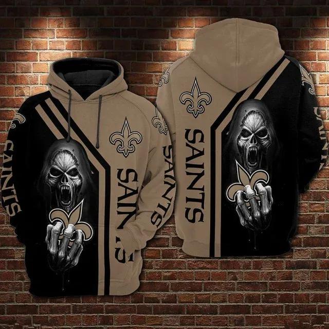 New Orleans Saints Skeleton Middle Finger 3D Hoodie, NFL Hoodie New Orleans Saints Skeleton Middle Finger 3D Hoodie, NFL Hoodie