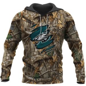 Philadelphia Eagles Realtree Hunting Camo 3D Hoodie, NFL Hoodie Philadelphia Eagles Realtree Hunting Camo 3D Hoodie, NFL Hoodie