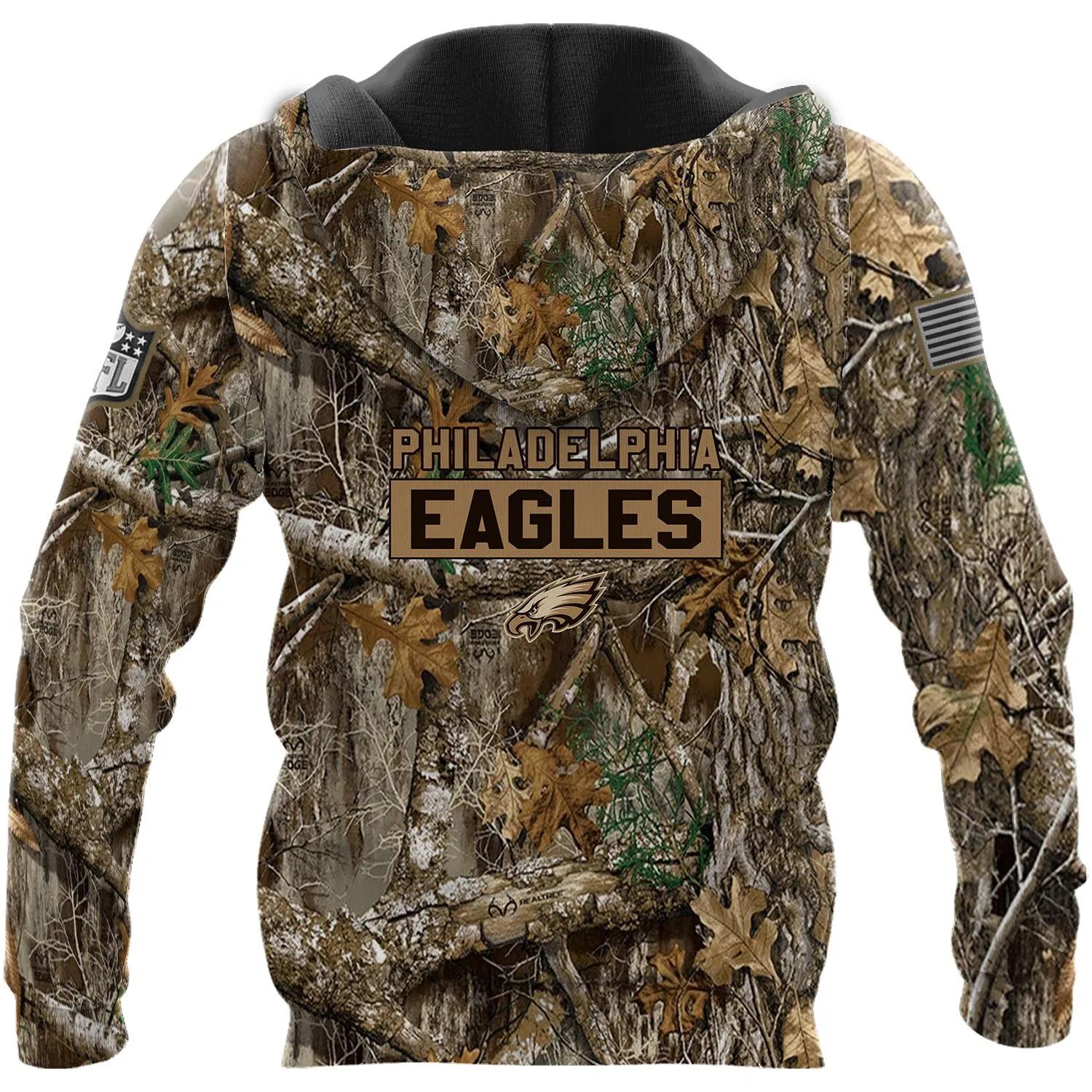 Philadelphia Eagles Realtree Hunting Camo 3D Hoodie, NFL Hoodie Philadelphia Eagles Realtree Hunting Camo 3D Hoodie, NFL Hoodie