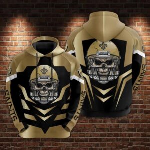 New Orleans Saints Skull Football 3D Hoodie, NFL Hoodie