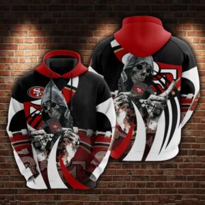 San Francisco 49ers Death NFL 3D Hoodie, NFL Hoodie