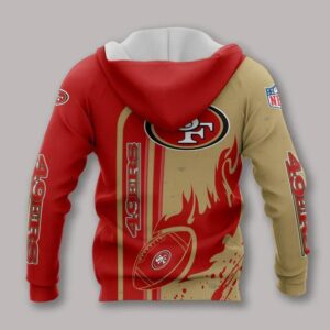 San Francisco 49ers Fire Ball All Over Print Hoodie, NFL Hoodie