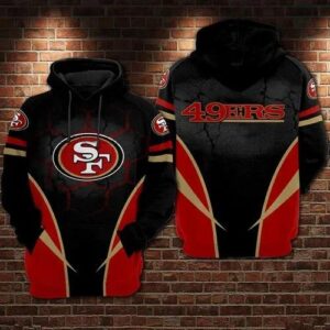 San Francisco 49ers Football Black Red 3D Hoodie, NFL Hoodie