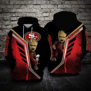 San Francisco 49ers Football Groot 3D Hoodie, NFL Hoodie