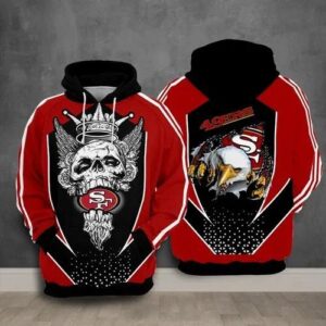 San Francisco 49ers Football King Skull 3D Hoodie, NFL Hoodie