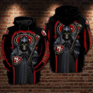 San Francisco 49ers Football Skull Death 3D Hoodie, NFL Hoodie