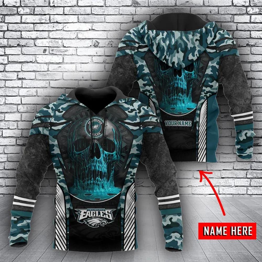 NFL Philadelphia Eagles Skull Personalized 3D Hoodie 2, NFL Hoodie NFL Philadelphia Eagles Skull Personalized 3D Hoodie 2, NFL Hoodie