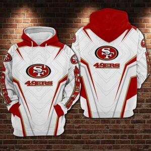 San Francisco 49ers Football White 3D Hoodie, NFL Hoodie