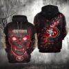 San Francisco 49ers Lava Skull 3D Hoodie, NFL Hoodie