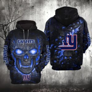 New York Giants Lava Skull 3D Hoodie, NFL Hoodie