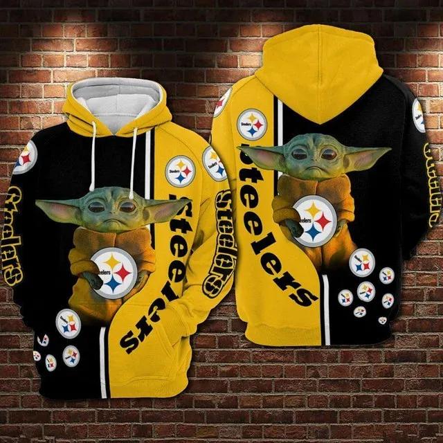 Pittsburgh Steelers Baby Yoda Hoodie, NFL Hoodie Pittsburgh Steelers Baby Yoda Hoodie, NFL Hoodie