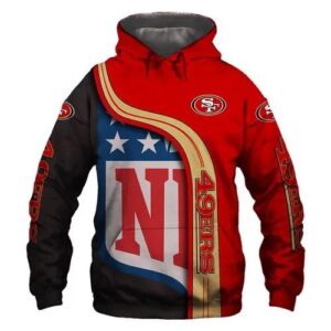 San Francisco 49ers NFL Logo 3D Hoodie, NFL Hoodie