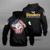 Pittsburgh Steelers Blood Inside Me Heart 3D Hoodie, NFL Hoodie