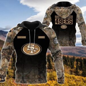 San Francisco 49ers Personalized Hunting Camo 3D Hoodie, NFL Hoodie