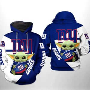 New York Giants NFL Baby Yoda 3D Hoodie, NFL Hoodie