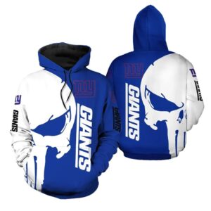 New York Giants Punisher Skull 3D Hoodie, NFL Hoodie