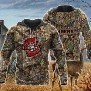 San Francisco 49ers Realtree Hunting Camo 3D Hoodie, NFL Hoodie