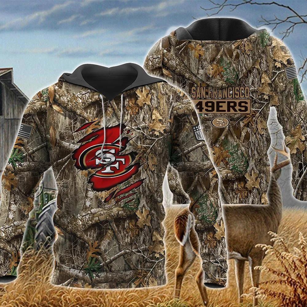 San Francisco 49ers Realtree Hunting Camo 3D Hoodie, NFL Hoodie San Francisco 49ers Realtree Hunting Camo 3D Hoodie, NFL Hoodie