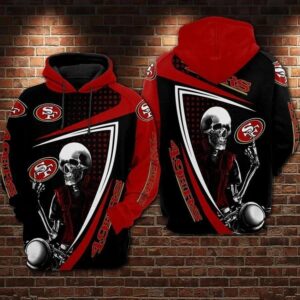 San Francisco 49ers Skeleton 3D Hoodie, NFL Hoodie